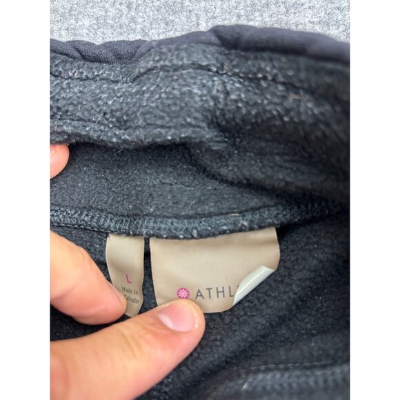 Athleta Pants Women's L Black Pull On Drawstring Tapered Fleece Sweatpant - Picture 2 of 11